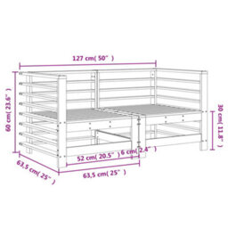 Walplus Outdoor Garden Corner Sofa For Patio Balcony Poolside Furnitures 2 Pcs Impregnated Wood Pine - Cushion Not Included - thumbnail 7