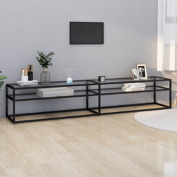 Berkfield Tv Cabinet Transparent 220X40X40.5 Cm Tempered Glass - thumbnail 1