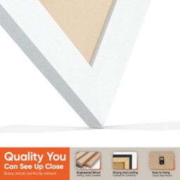 "AK Frames 25X17"" White Modern Vinyl Record Frame With Ivory Mount For 12 Inch Lp Cover & Disc - Overlapped Design" - thumbnail 3