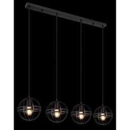 Luminosa Lighting Luminosa Tamara Ii Bar Pendant Ceiling Light Matt Black 4X E27 - thumbnail 5