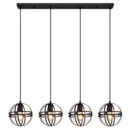 Luminosa Lighting Luminosa Tamara Ii Bar Pendant Ceiling Light Matt Black 4X E27 - thumbnail 3