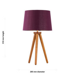 First Choice Lighting Voyage - Dark Oak Table Lamp Or Bedside Light With Burgundy Shade - thumbnail 5