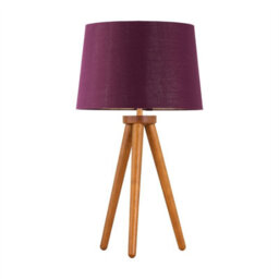 First Choice Lighting Voyage - Dark Oak Table Lamp Or Bedside Light With Burgundy Shade - thumbnail 1