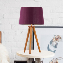 First Choice Lighting Voyage - Dark Oak Table Lamp Or Bedside Light With Burgundy Shade - thumbnail 2