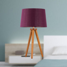 First Choice Lighting Voyage - Dark Oak Table Lamp Or Bedside Light With Burgundy Shade - thumbnail 3