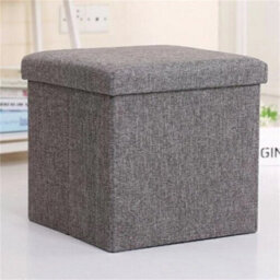 Grey Folding Storage Ottoman Seat Stool Home Chair Footstool Storage Box Uk