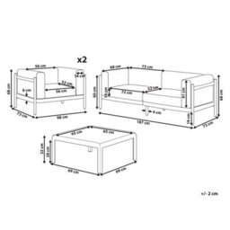 Beliani Garden Lounge Set With Table 4 Seater Ferretti Light Beige - thumbnail 3