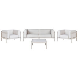 Beliani Garden Lounge Set With Table 4 Seater Ferretti Light Beige - thumbnail 1