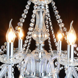 Wdw Genuie K9 Crystal Chandelier, Clear Chrome Finish, Contemporary Ceiling Light, 32 Arms - thumbnail 3