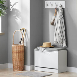 Sobuy Fsr16-Hg, Shoe Storage Bench Shoe Cabinet Flip Drawer Removable Shelves,grey,w60Xd30Xh47 - thumbnail 2