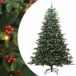 Vidaxl Artificial Christmas Tree With Led Strip Lights Green 240 Cm - thumbnail 2