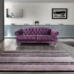 Chesterfield 3 Seater Elegance Aubergine Velvet Fabric Sofa In Victoria Style - thumbnail 2