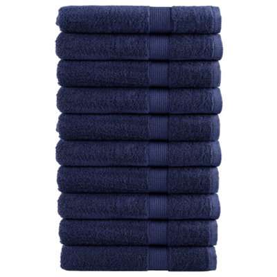 Berkfield Premium Sauna Towels Solund 10Pcs Navy Blue 80X200Cm 600Gsm - image 1