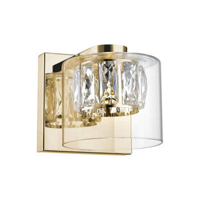 Luminosa Lighting Luminosa Gem Wall Lamp, French Gold, 450Lm, 3000K