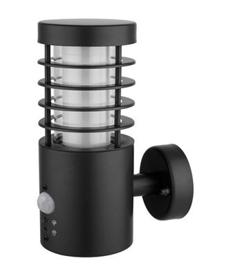 GoodHome Hampstead Fixed Matt Black Integrated Led Pir Motion Sensor Outdoor Contemporary Wall Light 5.8W