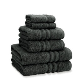 Catherine Lansfield Zero Twist Charcoal 6Pc Towel Bale 100% Cotton Bath, Hand And Face Towels