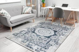 RugsX Modern Carpet Duke 51542 Cream / Blue - Rosette Vintage Structured, Ve  160X220 Cm - thumbnail 5