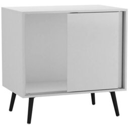 Urbn-Living Urbnliving 2-Door Sliding Chest Cabinet Sideboard White Carcass Closet Storage Cupboard Organiser With Black Legs - thumbnail 5