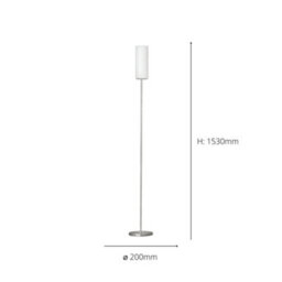 Eglo Troy 3 White And Satin Nickel Glass And Metal Floor Lamp, (D) 10.5Cm - thumbnail 5