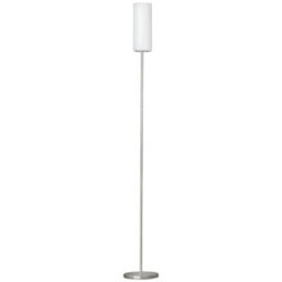 Eglo Troy 3 White And Satin Nickel Glass And Metal Floor Lamp, (D) 10.5Cm - thumbnail 2