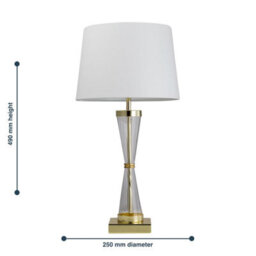First Choice Lighting Set Of 2 Gold Touch Lamps With White Cotton Shades - thumbnail 7