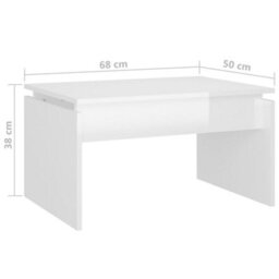 Vidaxl Coffee Table High Gloss White 68X50X38 Cm Engineered Wood - thumbnail 7