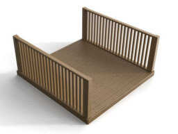 Arbor Garden Solutions Decking Kit With Two Side Balustrade, (W) 2.4M X (L) 2.4M, Rustic Brown Finish - thumbnail 1