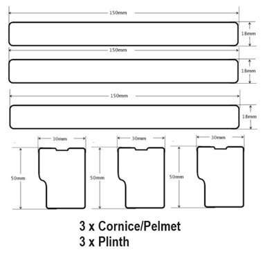 Wtc White Gloss Vogue Lacquered Finish Cornice/pelmet & Plinth Pack (3 Lengths Plinth, 3X Mod Square Cor/pel) - image 1