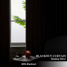 Ameha Black Plain Curtain Blackout Thick Thermal Insulated Bedroom Kitchen 66'' X 54'' Pencil Pleat Curtain Pair With Tie Backs - thumbnail 7