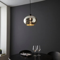 First Choice Lighting Set Of 2 Candra - Black & Chrome Bubbled Mercury Glass Pendant Lights - thumbnail 8