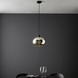 First Choice Lighting Set Of 2 Candra - Black & Chrome Bubbled Mercury Glass Pendant Lights - thumbnail 3