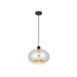 First Choice Lighting Set Of 2 Candra - Black & Chrome Bubbled Mercury Glass Pendant Lights - thumbnail 6