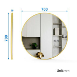 Sline 70Cm Round Mirror With Gold Aluminium Frame Suitable For Home Decor,bathroom And Dressing Table - thumbnail 2