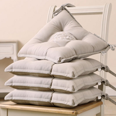 Dibor Set Of 4 Grey Love Birds Indoor Dining Chair Seat Pad Cushions - image 1