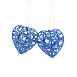 4 Pack Glitter Sparkle Heart Ornaments - 4 Colours Christmas Tree Hanging Decorations - thumbnail 6