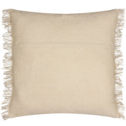 Yard Beni Check Fringed Polyester Filled Cushion, Stone/natural, 45 X 45Cm - thumbnail 2