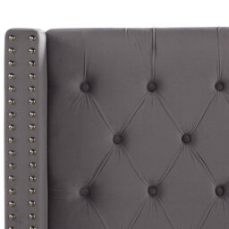 Beliani Bed Velvet Lubbon 160 X 200 Cm (Eu King Size) Grey - thumbnail 9
