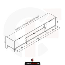 Creative Furniture Goldline Gloss Tv Unit 200Cm - Glossy White - thumbnail 7