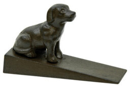 Woodside Heavy Duty Cast Iron Decorative Dog Door Wedge Stop, Doorstopper/jammer
