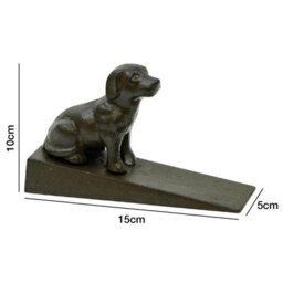 Woodside Heavy Duty Cast Iron Decorative Dog Door Wedge Stop, Doorstopper/jammer - thumbnail 6
