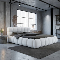 Boston 140 X 200 Cm Bed With Storage Wooden Frame Springlift Mechanism Cream - thumbnail 3