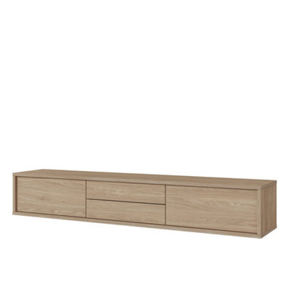 Arte Minimalist Frida 39 Floating Tv Cabinet 1800mm In Light Oak - Sleek Entertainment Centre H320mm D360mm - image 1
