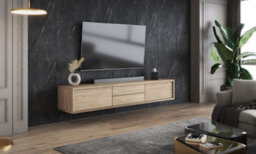 Arte Minimalist Frida 39 Floating Tv Cabinet 1800mm In Light Oak - Sleek Entertainment Centre H320mm D360mm - thumbnail 6