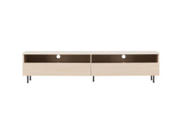 Navarra Tv Bench - Matte  Whitewash Tv Unit With Black Legs - 40 X 40 X 180Cm - thumbnail 4
