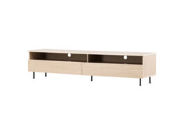 Navarra Tv Bench - Matte  Whitewash Tv Unit With Black Legs - 40 X 40 X 180Cm - thumbnail 6