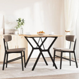 Berkfield Dining Table Y-Frame 80X80X75.5 Cm Solid Wood Pine And Steel - thumbnail 3