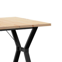 Berkfield Dining Table Y-Frame 80X80X75.5 Cm Solid Wood Pine And Steel - thumbnail 7