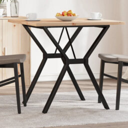Berkfield Dining Table Y-Frame 80X80X75.5 Cm Solid Wood Pine And Steel - thumbnail 1