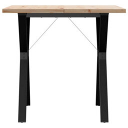 Berkfield Dining Table Y-Frame 80X80X75.5 Cm Solid Wood Pine And Steel - thumbnail 4