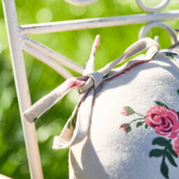 Dibor Set Of 2 Vintage Rose Round Summer Outdoor Garden Chair Seat Pad Cushions - thumbnail 5